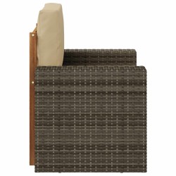 Sofa de milieu extérieur Bois d'Acacia Massif Naturel 638289638289