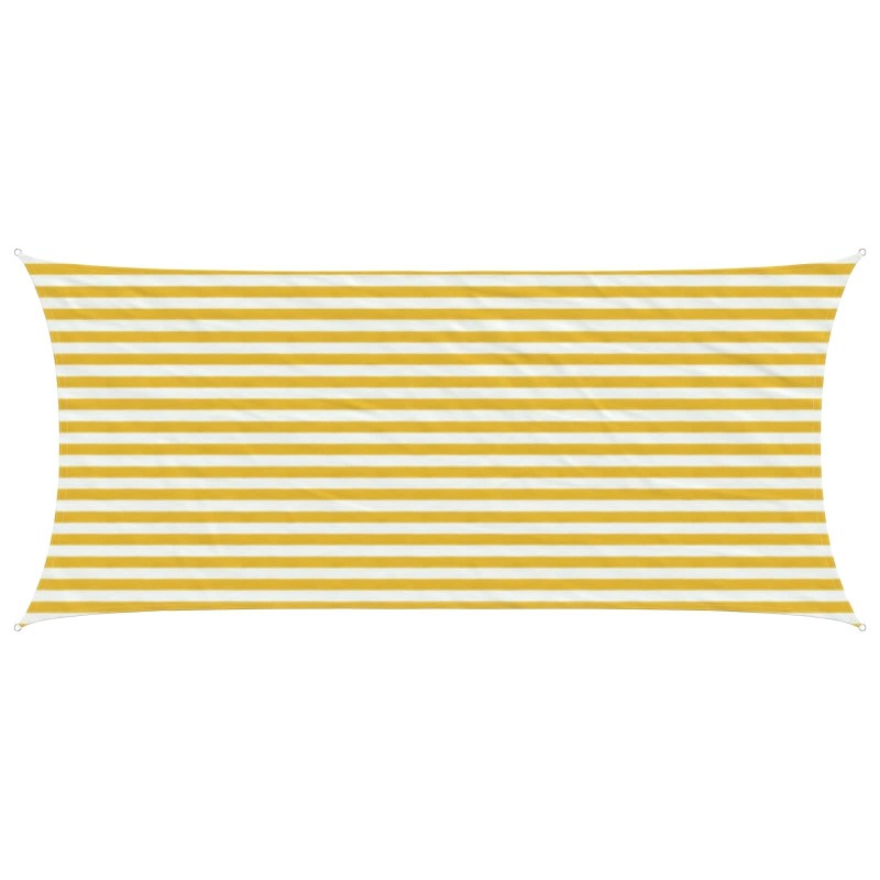 Voile d'ombre Jaune et blanc 2 x 5 m HDPE 638307638307