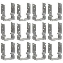 Ancrages de clôture lot de 12 argentés 10 x 6 x 15 cm acier galvanisé 638308638308