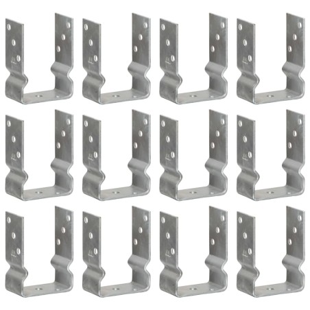 Ancrages de clôture lot de 12 argentés 10 x 6 x 15 cm acier galvanisé 638308638308
