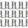 Ancrages de clôture lot de 12 argentés 10 x 6 x 15 cm acier galvanisé 638308638308
