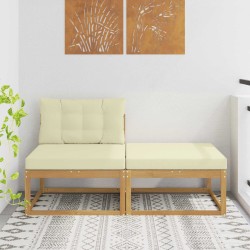 2 Pièce Pouf d'Extérieur Polyester Blanc 638312638312