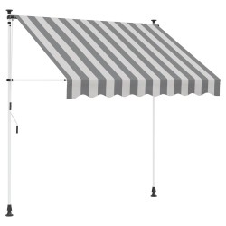 Auvent rétractable manuel Anthracite et blanc 200 cm 638319638319