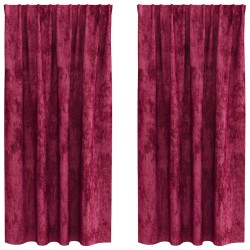 Rideaux en velours 2 pcs Rouge bordeaux 175 x 140 cm Velours 638327638327