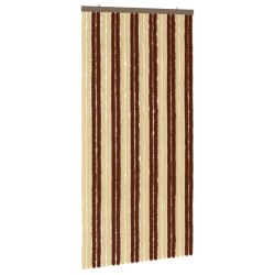Rideau anti-insectes en chenille Marron et beige 100 x 200 cm 638333638333