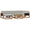 Ensemble de canapés d'extérieur 7 pcs Naturel et gris clair 638343638343