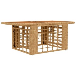 Table de Jardin Naturel 100 x 55 x 37 cm Rattan PE et Verre 638351638351
