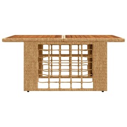 Table de Jardin Naturel 100 x 55 x 37 cm Rattan PE et Verre 638351638351