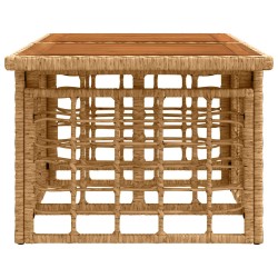 Table de Jardin Naturel 100 x 55 x 37 cm Rattan PE et Verre 638351638351