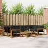 Ensemble de canapés d'extérieur 7 pcs Naturel et Noir 638352638352