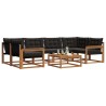 Ensemble de canapés d'extérieur 7 pcs Naturel et Noir 638352638352