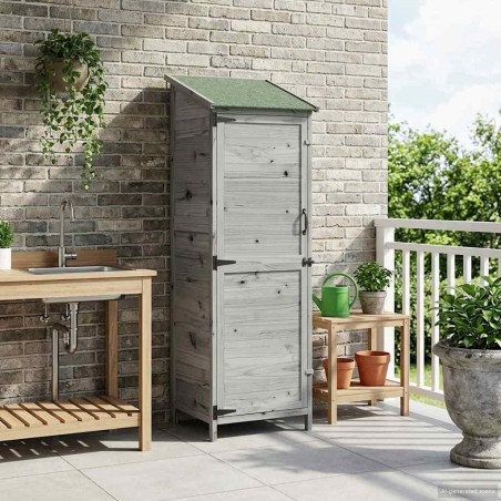 Abri de jardin Gris 59,5 x 56 x 176,5 cm Bois de Sapin Massif 638353638353