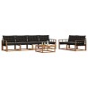 Ensemble de canapés d'extérieur 7 pcs Naturel et Noir 638355638355