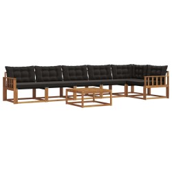 Ensemble de canapés d'extérieur 7 pcs Naturel et Noir 638365638365