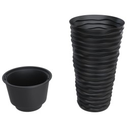 Jardinière et intérieur amovible anthracite aspect rainuré 638368638368