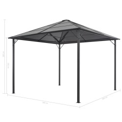 Tonnelle avec toit Aluminium 3x3 m Anthracite 638375638375