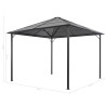 Tonnelle avec toit Aluminium 3x3 m Anthracite 638375638375
