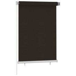 Store roulant d'extérieur 105 (l) x 140 (H) cm marron HDPE 638377638377