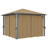 Tonnelle avec rideau 300x300 cm Taupe Aluminium 638378638378