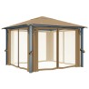 Tonnelle avec rideau 300x300 cm Taupe Aluminium 638378638378