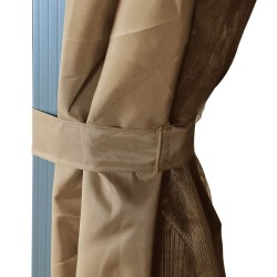 Tonnelle avec rideau 300x300 cm Taupe Aluminium 638378638378