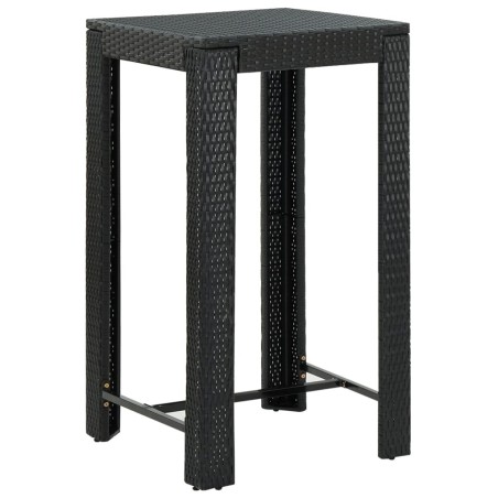 Table de bar de jardin Noir 60,5x60,5x110,5 cm Résine tressée 638385638385
