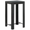 Table de bar de jardin Noir 60,5x60,5x110,5 cm Résine tressée 638385638385