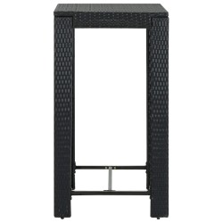 Table de bar de jardin Noir 60,5x60,5x110,5 cm Résine tressée 638385638385