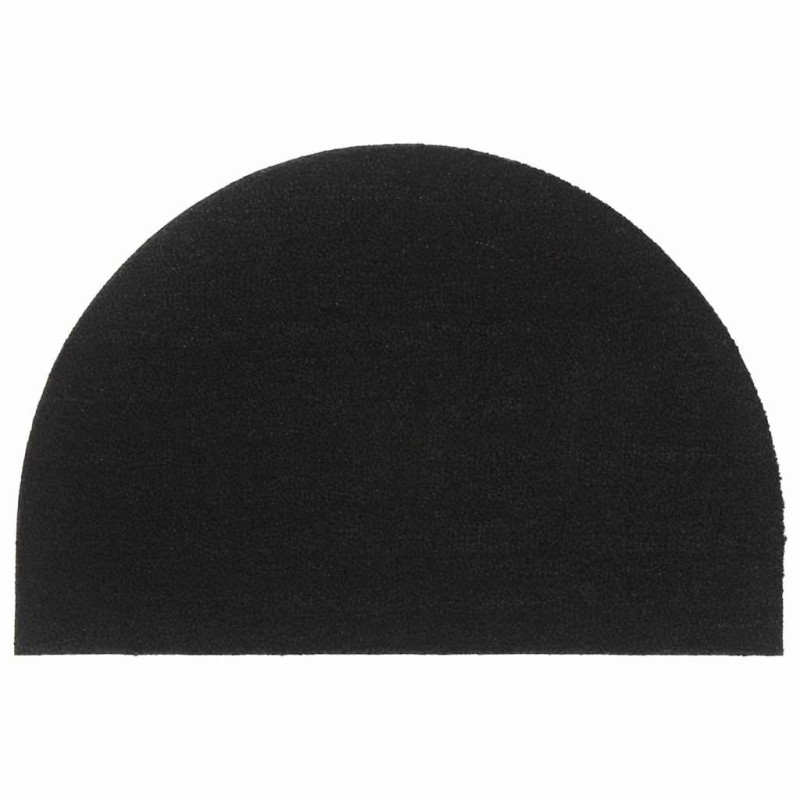 Tapis de porte noir demi-rond 60x90 cm fibre de coco touffeté 638386638386