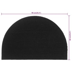 Tapis de porte noir demi-rond 60x90 cm fibre de coco touffeté 638386638386