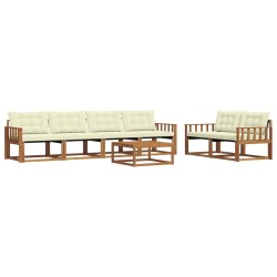 Ensemble de canapés d'extérieur 7 pcs Naturel et Crème 638395638395