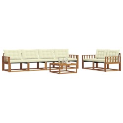 Ensemble de canapés d'extérieur 7 pcs Naturel et Crème 638395638395