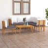 Salon de jardin 7 pcs avec coussins Bois d'acacia solide 638400638400