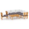 Salon de jardin 7 pcs avec coussins Bois d'acacia solide 638400638400