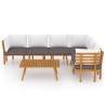 Salon de jardin 7 pcs avec coussins Bois d'acacia solide 638400638400
