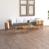 Salon de jardin 7 pcs avec coussins Bois d'acacia solide 638401638401