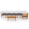Salon de jardin 7 pcs avec coussins Bois d'acacia solide 638401638401