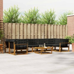 Ensemble de canapés d'extérieur 8 pcs Naturel et Noir 638413638413