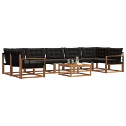 Ensemble de canapés d'extérieur 8 pcs Naturel et Noir 638413638413