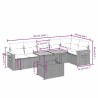 Salon de jardin 7 pcs avec coussins noir résine tressée 638415638415