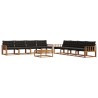 Ensemble de canapés d'extérieur 9 pcs Naturel et Noir 638421638421