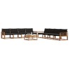 Ensemble de canapés d'extérieur 9 pcs Naturel et Noir 638421638421