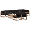 Ensemble de canapés d'extérieur 9 pcs Naturel et Noir 638423638423