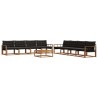 Ensemble de canapés d'extérieur 9 pcs Naturel et Noir 638425638425