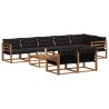 Ensemble de canapés d'extérieur 9 pcs Naturel et Noir 638426638426