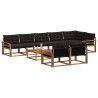 Ensemble de canapés d'extérieur 9 pcs Naturel et Noir 638427638427