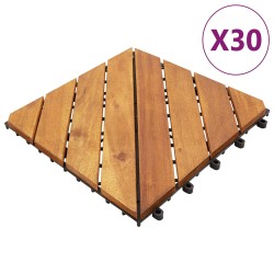 Carreau de terrasse 30 pcs Marron 30 x 30 cm Bois d'acacia 638431638431