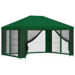 Abri de jardin avec parois 4 × 3 m Vert Polyester et Acier 638432638432