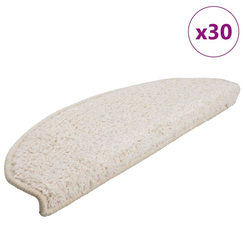 Tapis d'escalier 30 pcs 65x21x4 cm Blanc Demi-rond Grand 638433638433