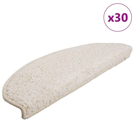 Tapis d'escalier 30 pcs 65x21x4 cm Blanc Demi-rond Grand 638433638433